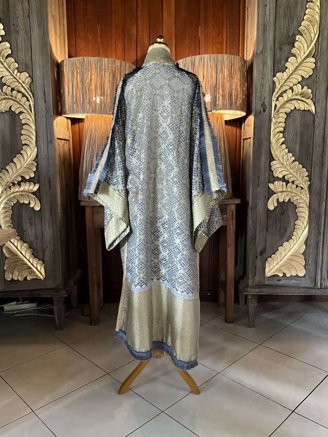The Blue Lattice Kimono, back