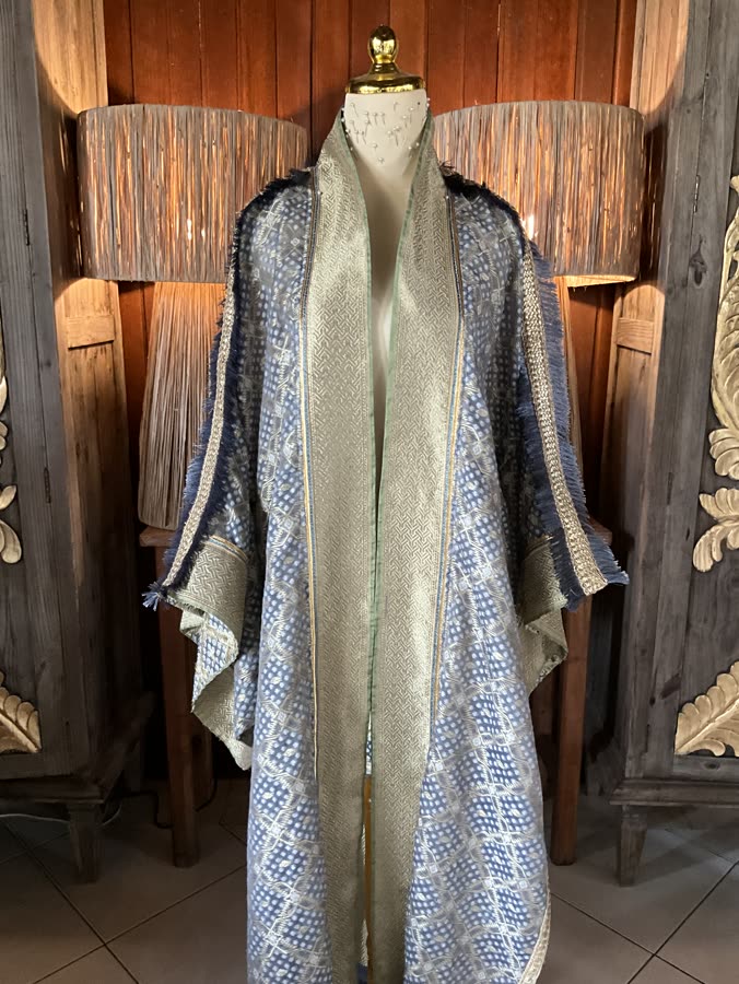 The Blue Lattice Kimono, front