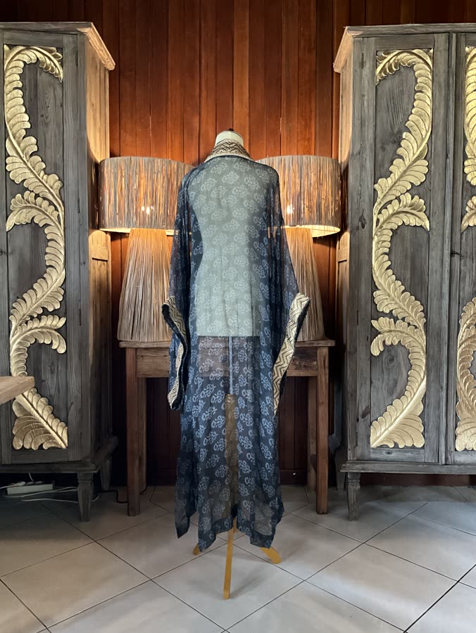 The Midnight Ikat Kimono, back