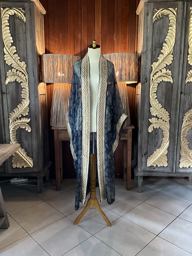 The Midnight Ikat Kimono, front