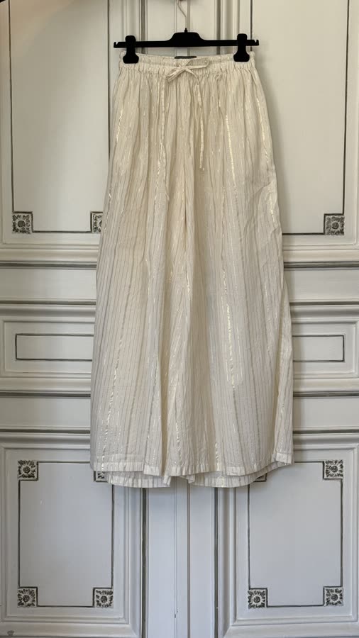 The Ivory Shimmer Pant, front
