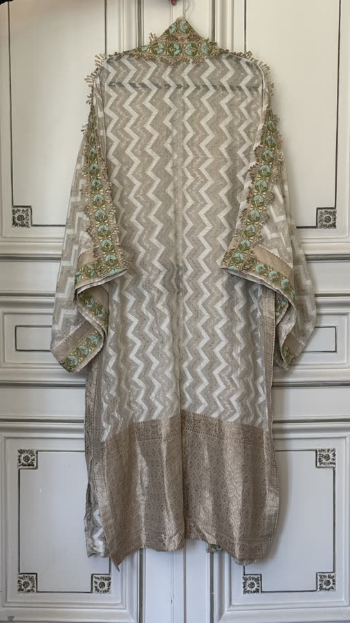 The Sage Chevron Kimono, back