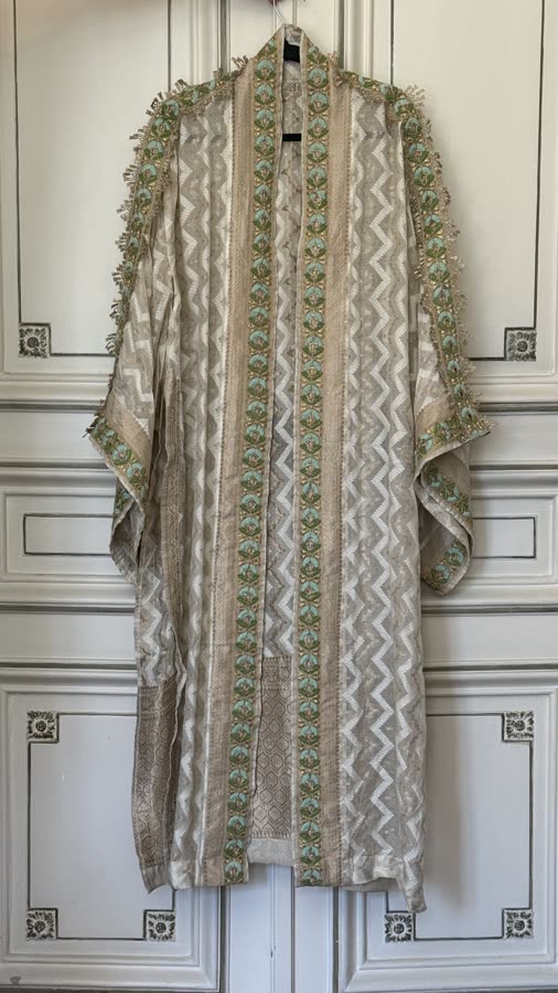 The Sage Chevron Kimono, front