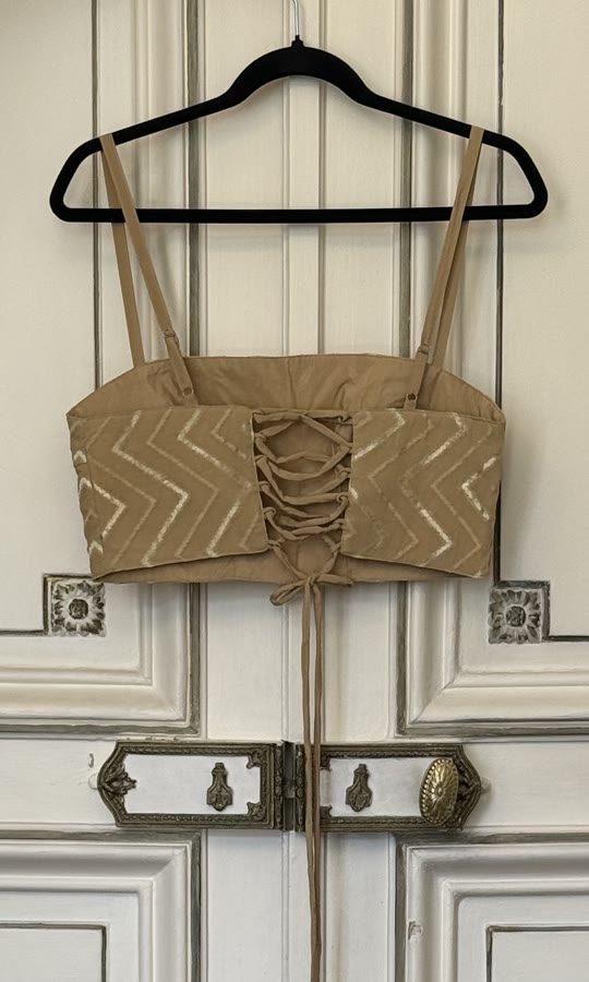 The Gold Chevron Bralette, back