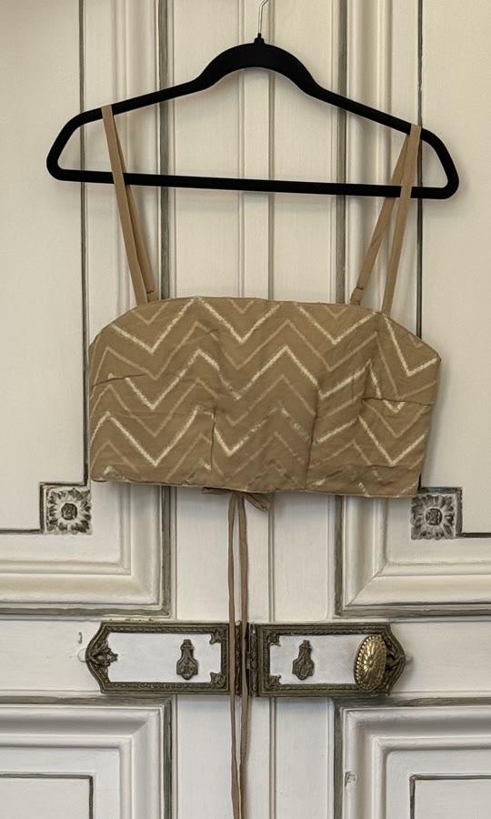 The Gold Chevron Bralette, front