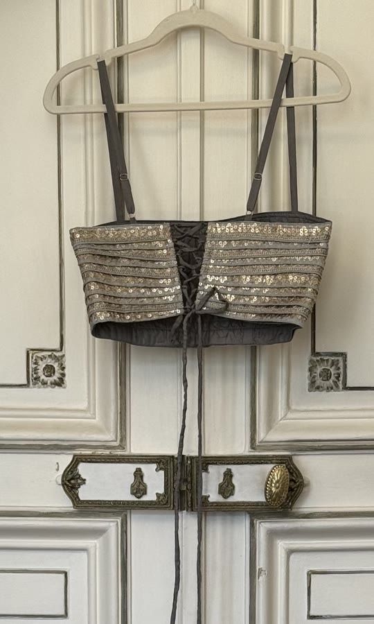 The Pewter Stripe Bralette, back
