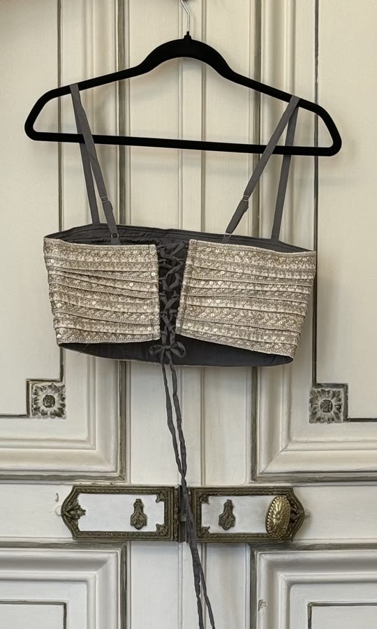 The Graphite Stripe Bralette, back