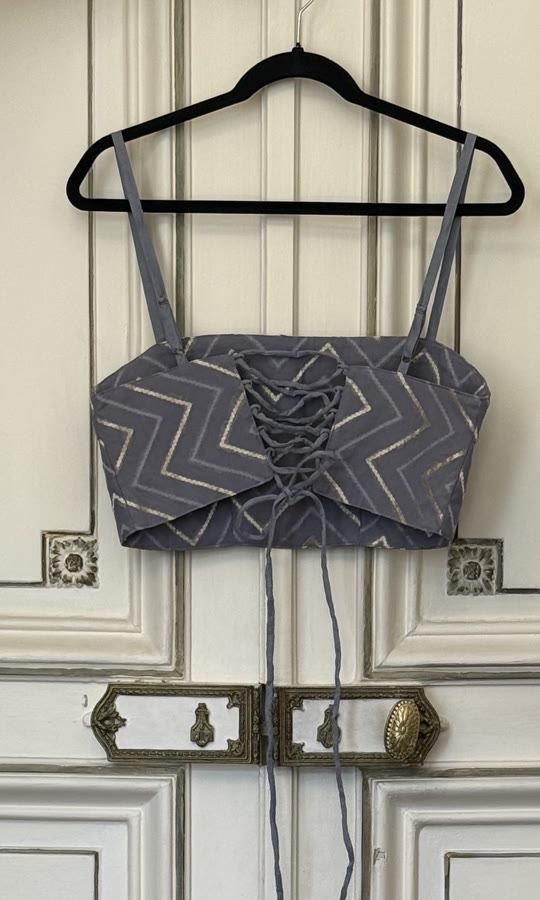 The Lavender Chevron Bralette, back
