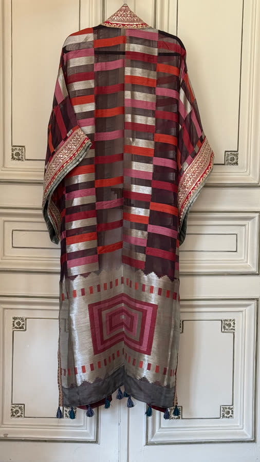 The Carnival Stripe Kimono, back