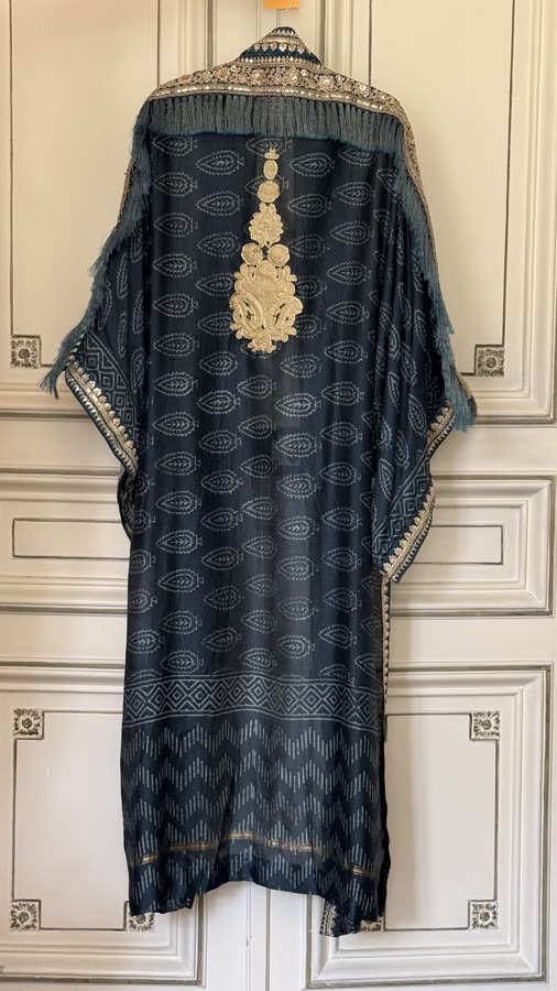 The Navy Medallion Kimono, back