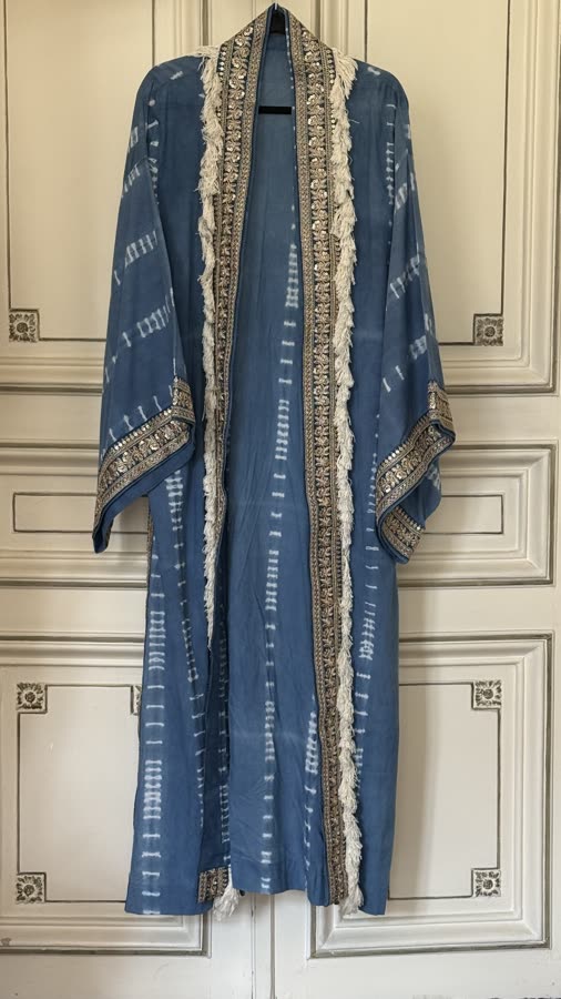 The Cornflower Shibori Kimono, front
