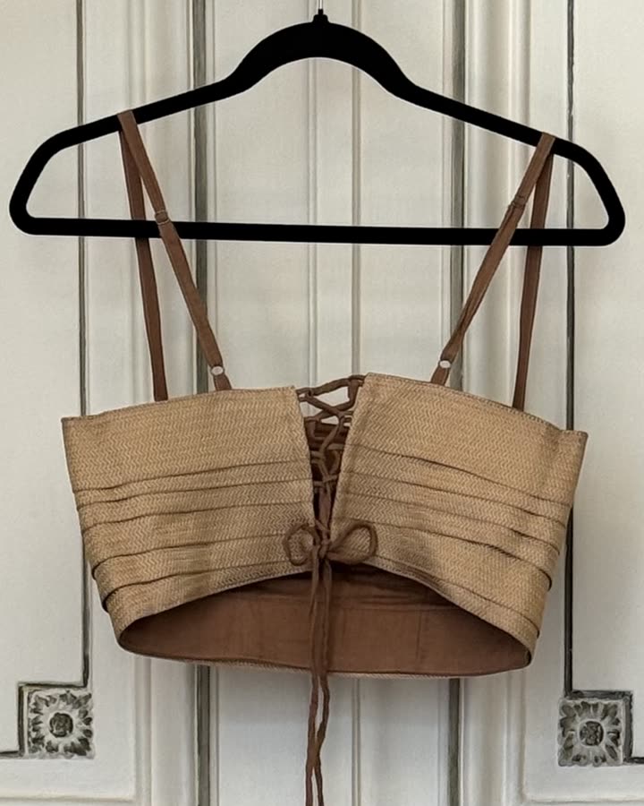 The Sand Appliqué Bralette, back