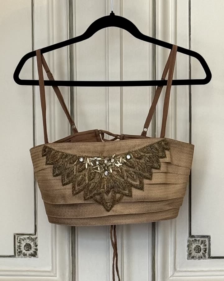 The Sand Appliqué Bralette, front