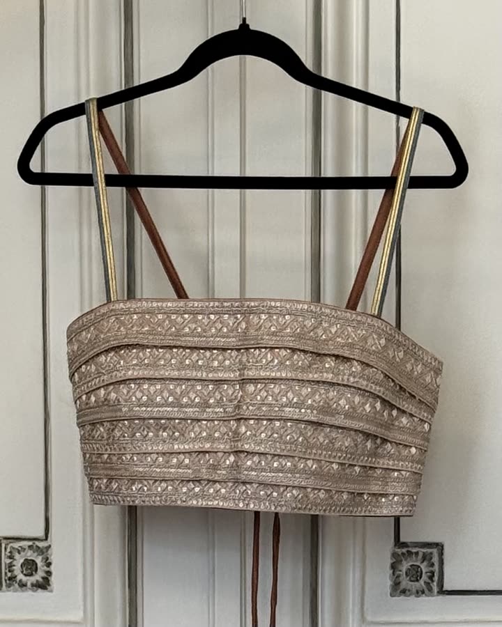 The Rose Gold Mirror Bralette, front