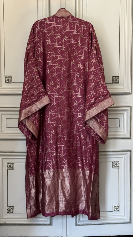 The Garnet Brocade Kimono, back