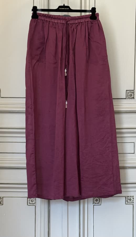 The Plum Wide Pant, front